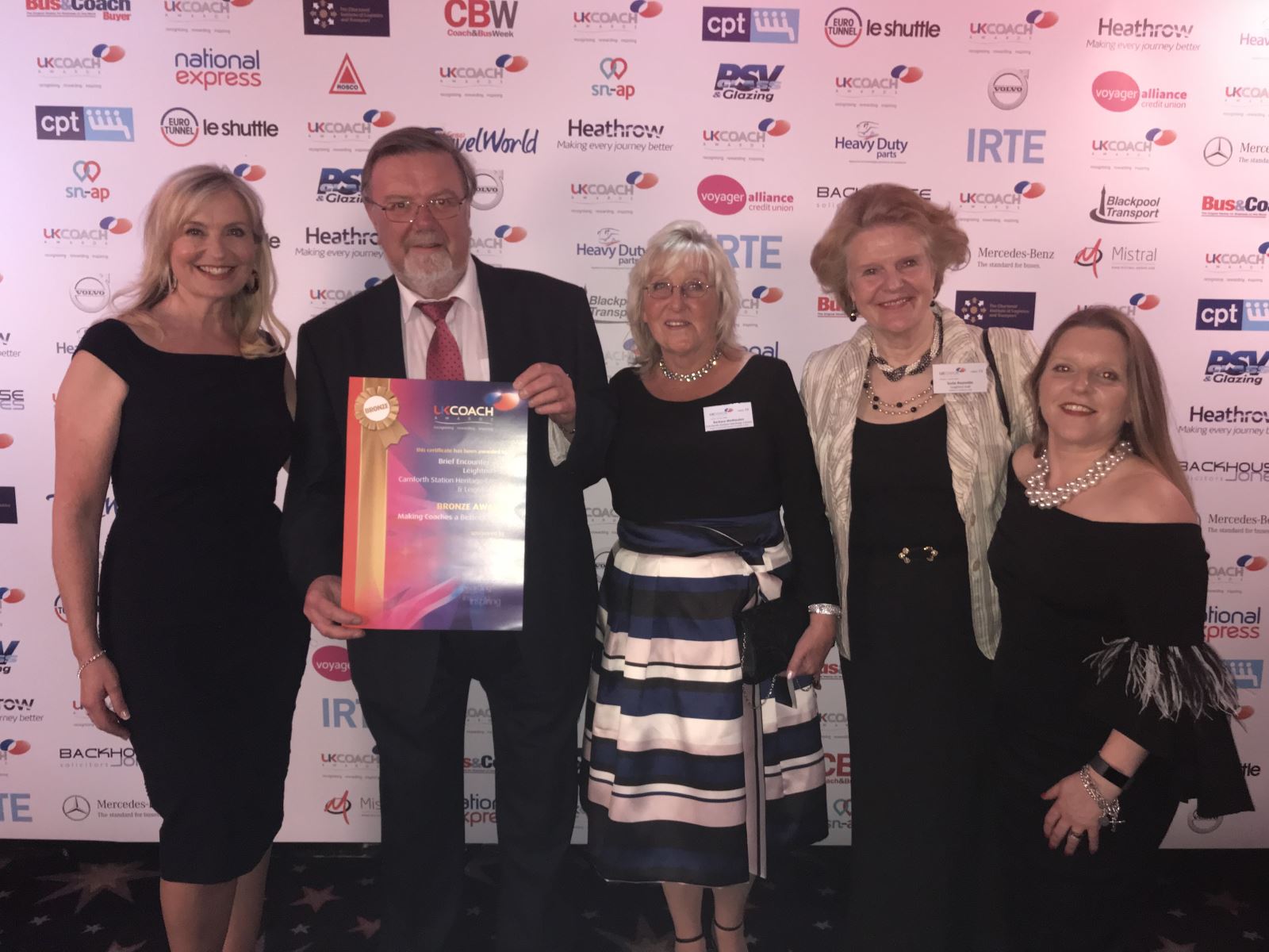 Leighton Hall & Carnforth Station accepting their award